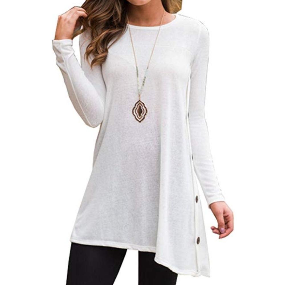 White asymmetrical tunic